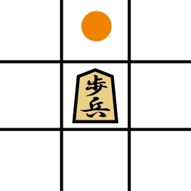 将棋の歩兵が進めるマスを示した図